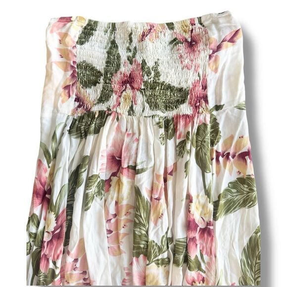 Sunny Island Hawaii Women's Floral Strapless Midi Dress Large Multicolor - Picture 5 of 9